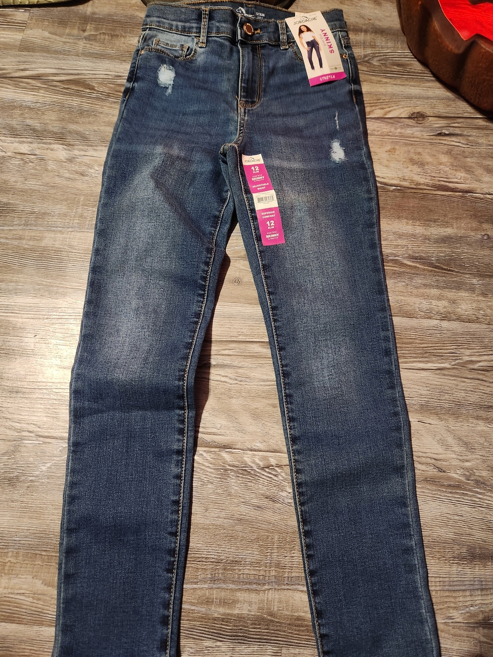 Jordache Girls Slim Distressed Jeans - Blue